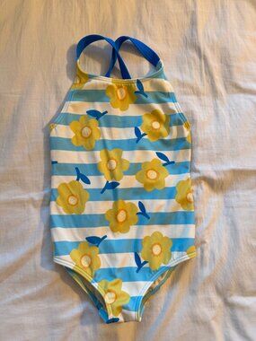 Mini Boden Girls Size 3-4Y Cross-back Swimsuit